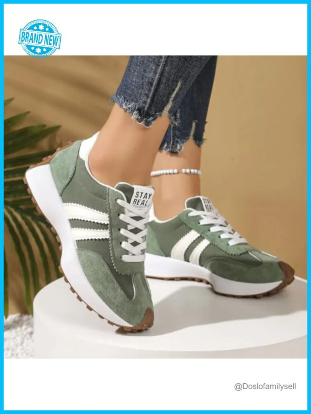 Faux Leather Platform Sneakers Thick Sole Breathable Walking Shoes Lace-Up